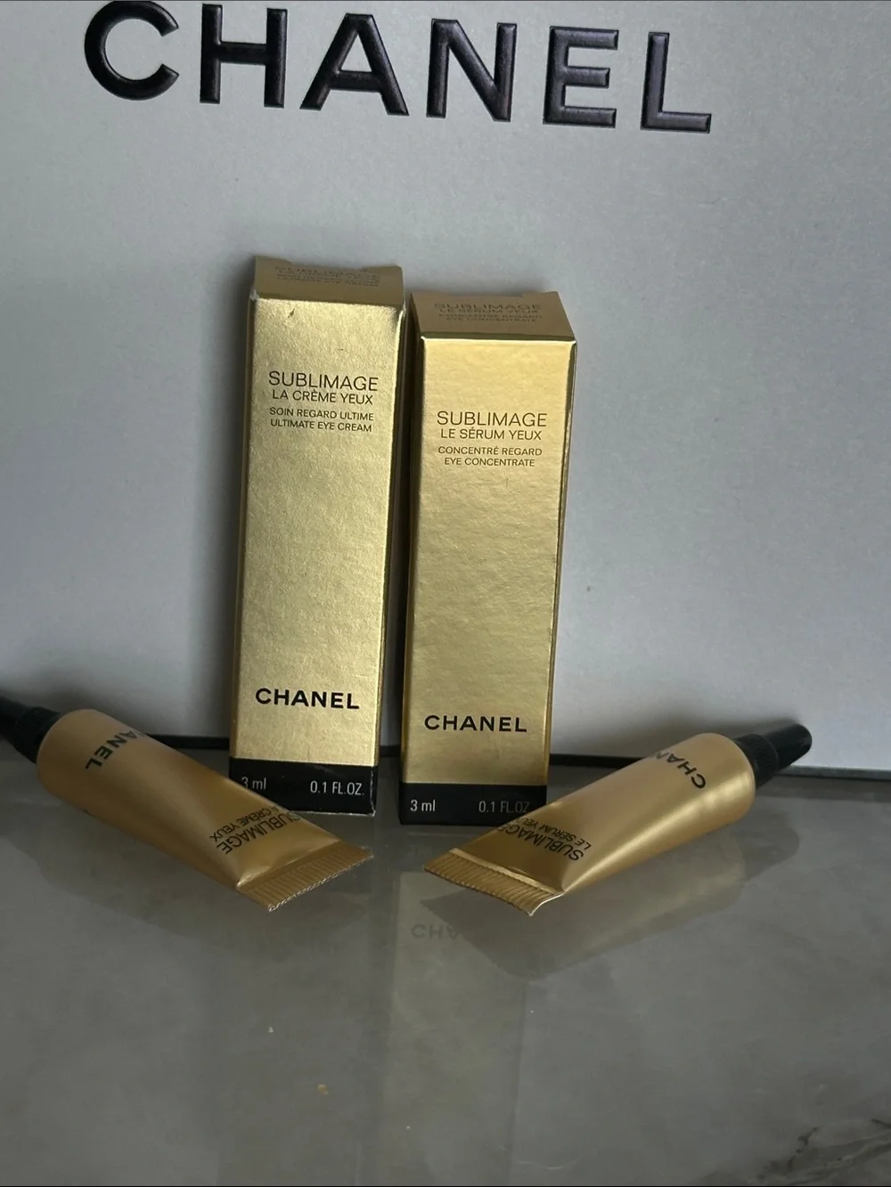 CHANEL Sublimage Eye Cream & Serum Duo - Gold 3ml 0.1 Fl oz each